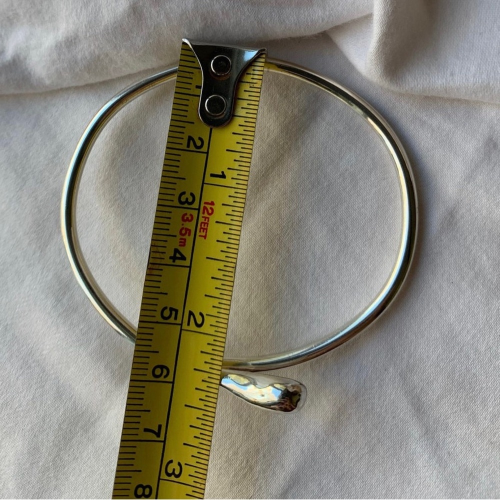 Vintage Sterling Silver Solid Stacker Bangle Brac… - image 5